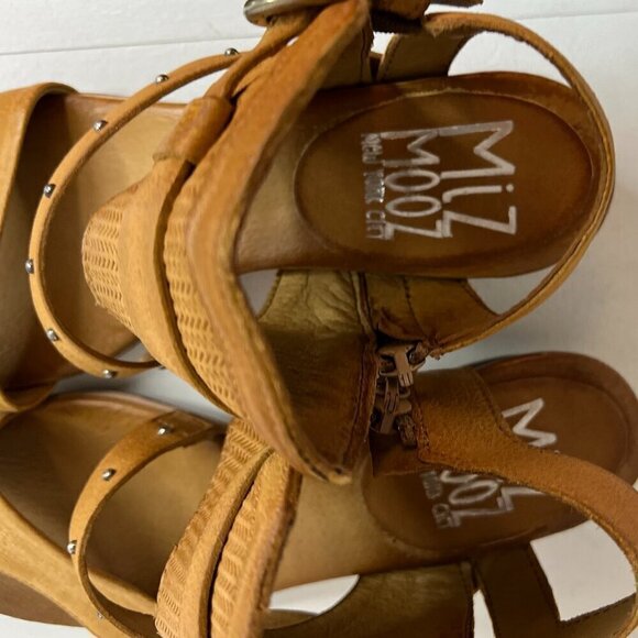 Miz Mooz Womens Cape Tan Ankle Strap Heels EUR 37 - Picture 2 of 7